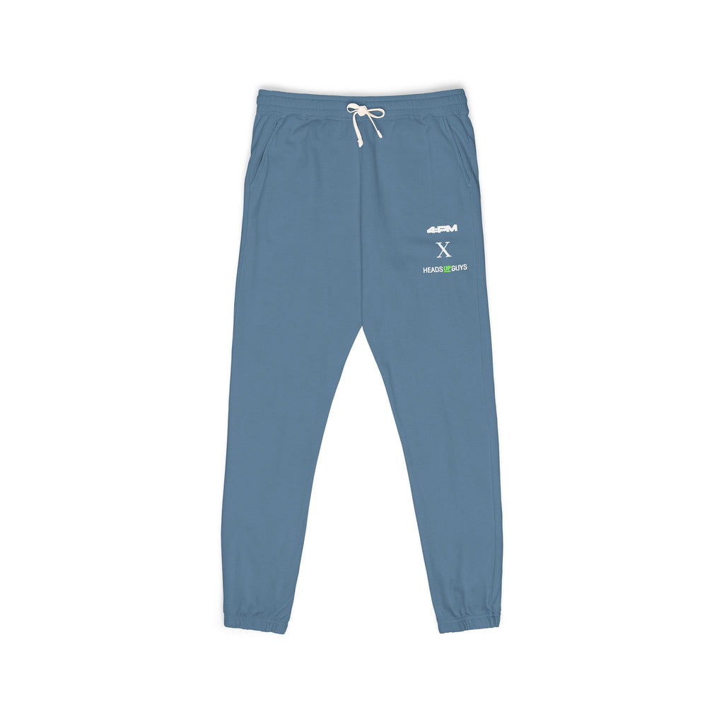 4:PM X HeadsUpGuys — Fleece Sweatpants — Minimal White Logo Joggers