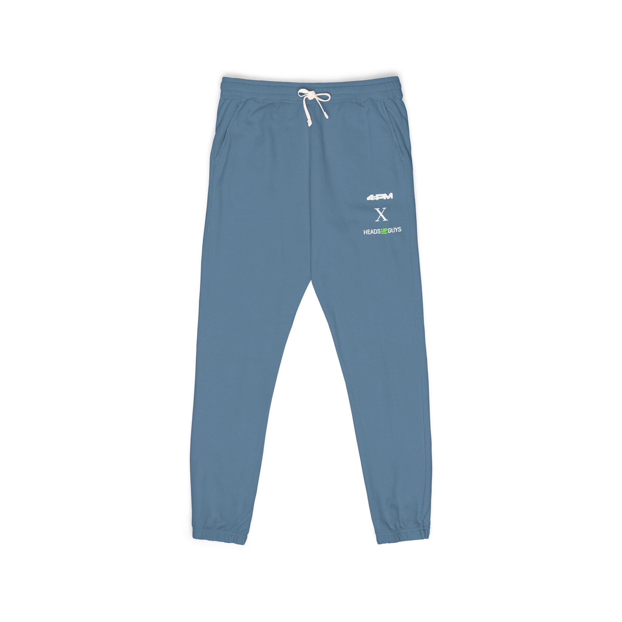 4:PM X HeadsUpGuys — Fleece Sweatpants — Minimal White Logo Joggers