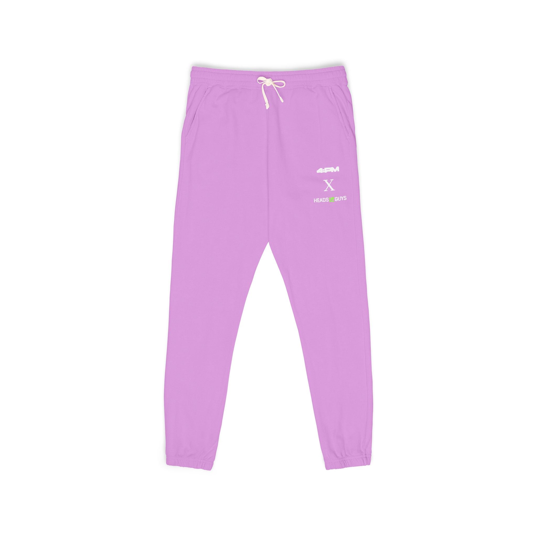 4:PM X HeadsUpGuys — Fleece Sweatpants — Minimal White Logo Joggers